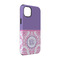Pink, White & Purple Damask iPhone 14 Pro Tough Case - Angle