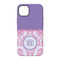 Pink, White & Purple Damask iPhone 14 Pro Tough Case - Back