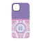 Pink, White & Purple Damask iPhone 14 Tough Case - Back