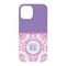 Pink, White & Purple Damask iPhone 15 Pro Case - Back