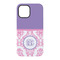 Pink, White & Purple Damask iPhone 15 Pro Tough Case - Back