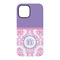 Pink, White & Purple Damask iPhone 15 Tough Case - Back