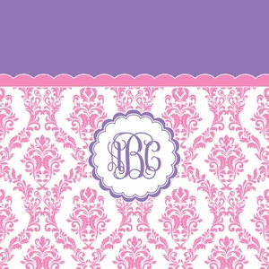 Pink, White & Purple Damask