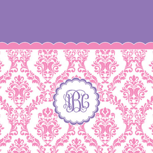 Pink, White & Purple Damask