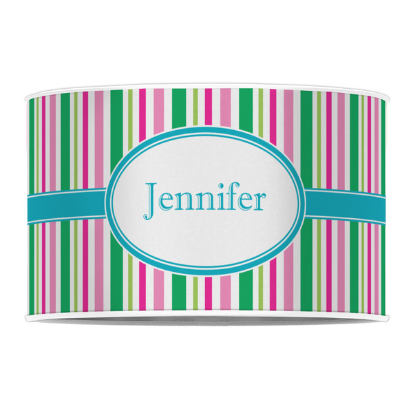 Grosgrain Stripe 12" Drum Lampshade - FRONT (Poly Film)