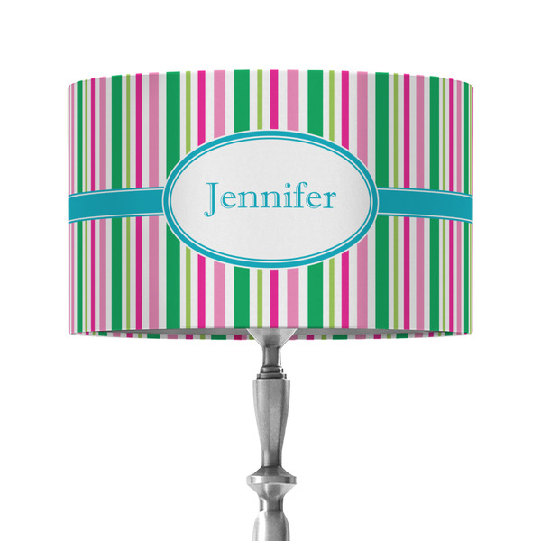 Grosgrain Stripe 12" Drum Lampshade - ON STAND (Fabric)