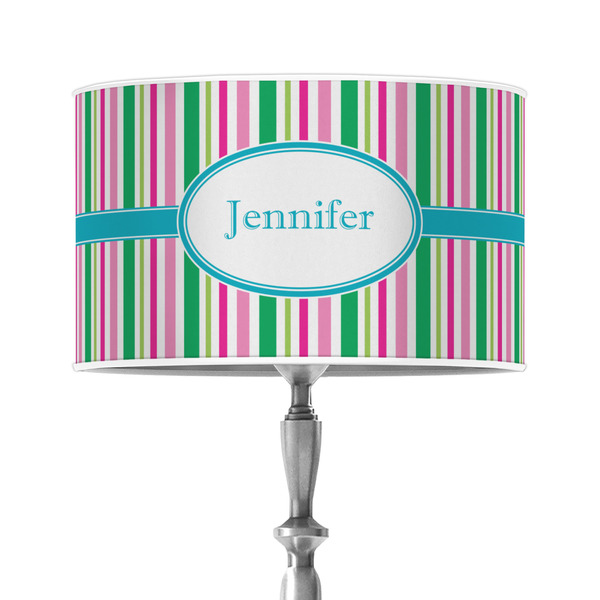 Custom Grosgrain Stripe 12" Drum Lamp Shade - Poly-film (Personalized)