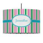 Grosgrain Stripe 12" Drum Pendant Lamp - Fabric (Personalized)