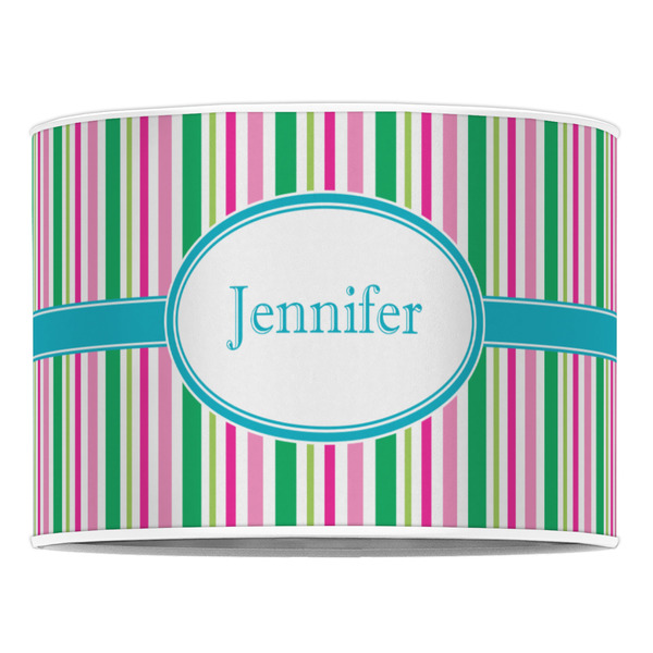 Grosgrain Stripe 16" Drum Lampshade - FRONT (Poly Film)