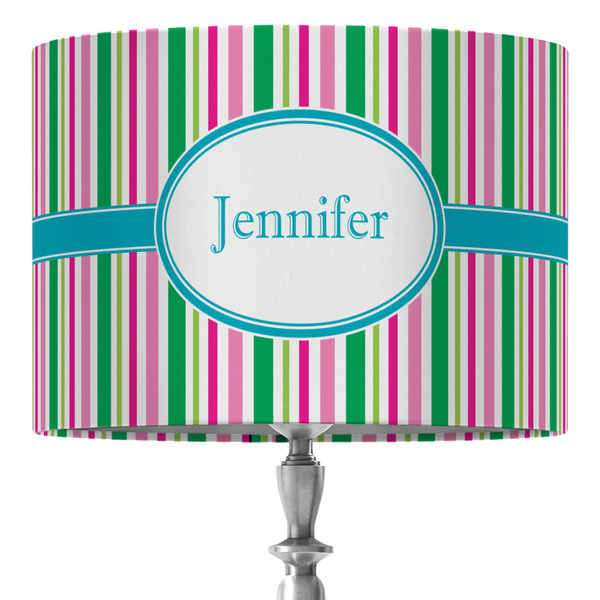 Custom Grosgrain Stripe 16" Drum Lamp Shade - Fabric (Personalized)
