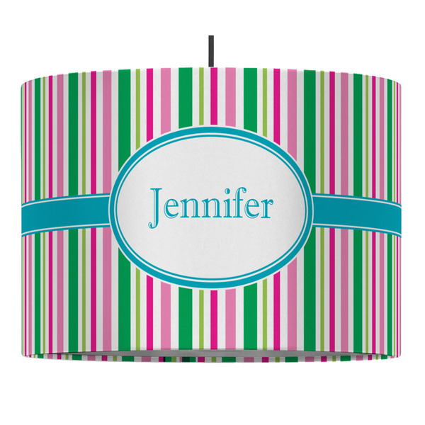 Grosgrain Stripe 16" Drum Lampshade - PENDANT (Fabric)