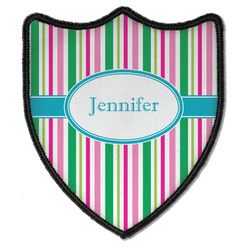 Grosgrain Stripe Iron On Shield Patch B w/ Name or Text