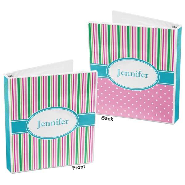 Grosgrain Stripe 3-Ring Binder Front and Back