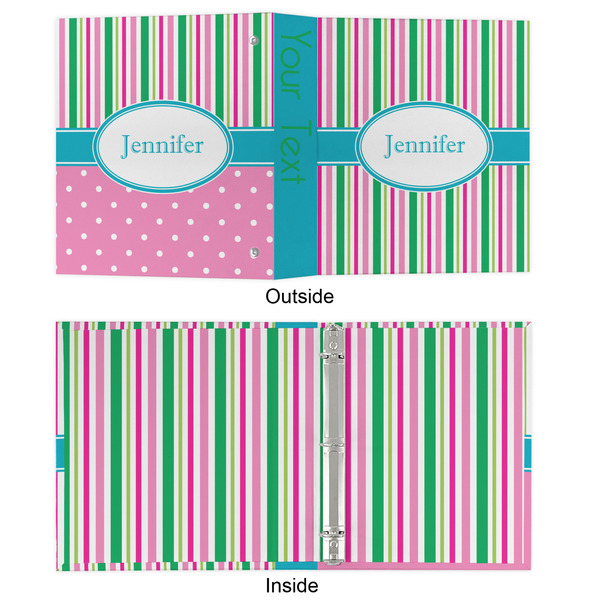 Grosgrain Stripe 3 Ring Binders - Full Wrap - 1" - APPROVAL