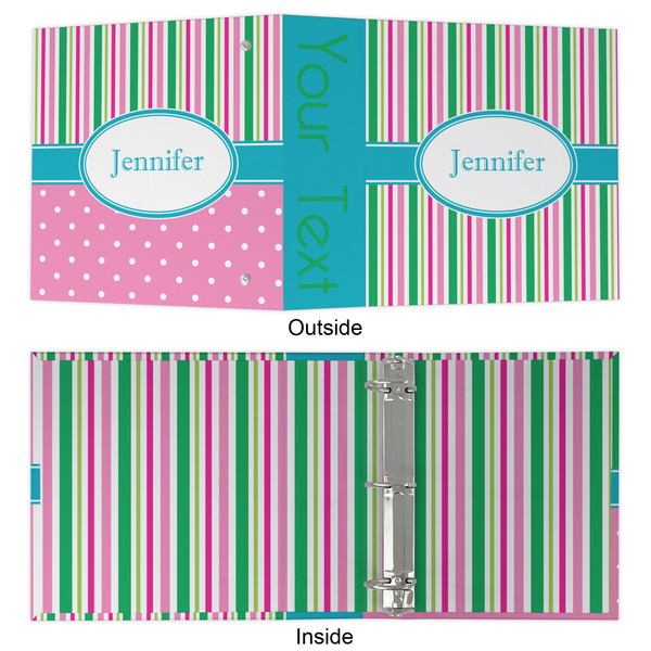 Grosgrain Stripe 3 Ring Binders - Full Wrap - 2" - APPROVAL