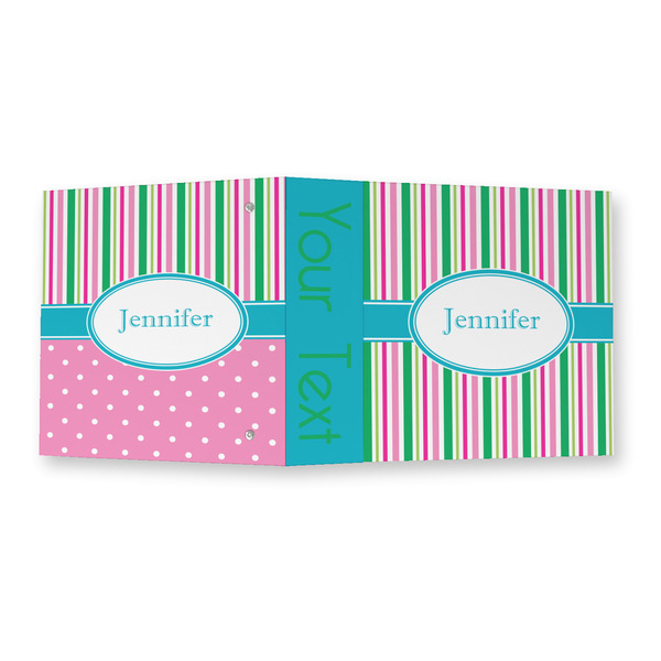 Grosgrain Stripe 3 Ring Binders - Full Wrap - 2" - OPEN OUTSIDE