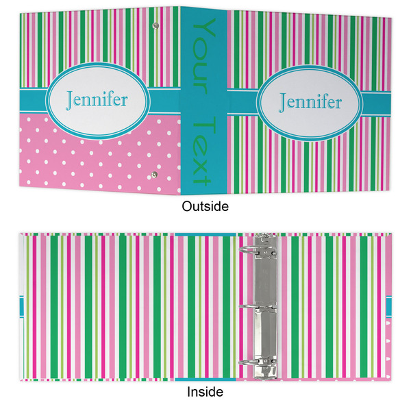 Grosgrain Stripe 3 Ring Binders - Full Wrap - 3" - APPROVAL