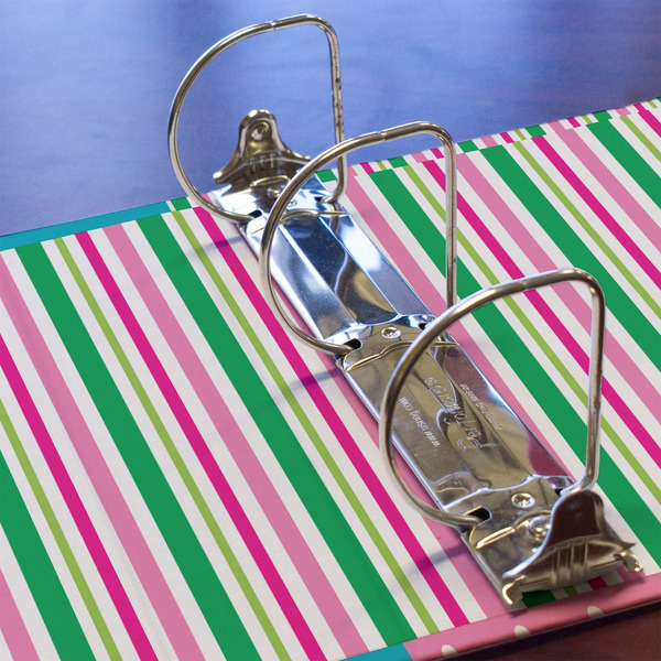 Grosgrain Stripe 3 Ring Binders - Full Wrap - 3" - DETAIL