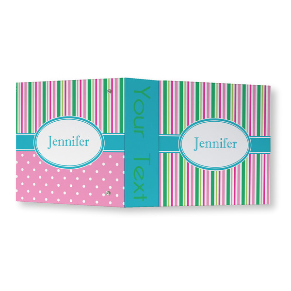 Grosgrain Stripe 3 Ring Binders - Full Wrap - 3" - OPEN OUTSIDE