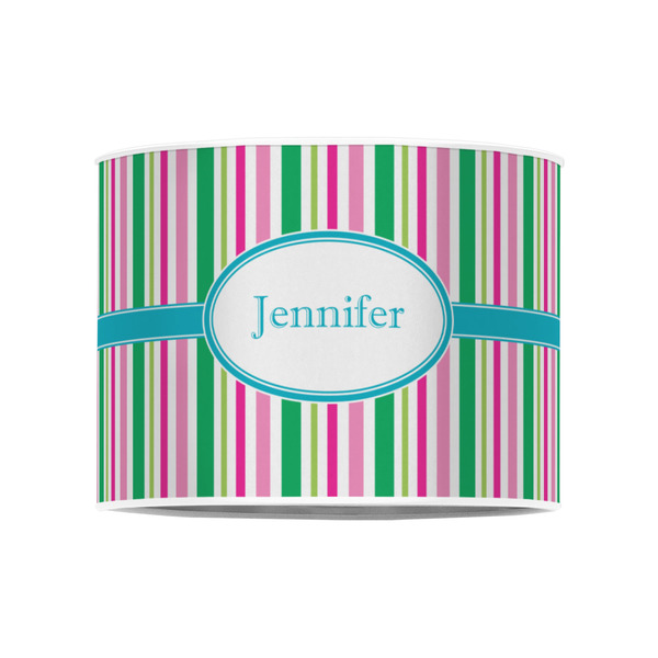 Grosgrain Stripe 8" Drum Lampshade - FRONT (Poly Film)