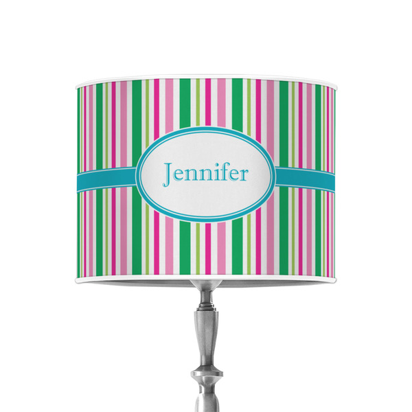 Grosgrain Stripe 8" Drum Lampshade - ON STAND (Poly Film)