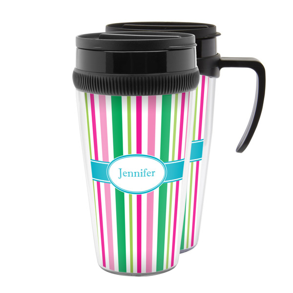 Custom Grosgrain Stripe Acrylic Travel Mug (Personalized)