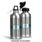 Grosgrain Stripe Aluminum Water Bottle - Alternate lid options