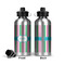 Grosgrain Stripe Aluminum Water Bottle - Front and Back