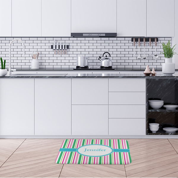 Grosgrain Stripe Anti-Fatigue Kitchen Mats - LIFESTYLE