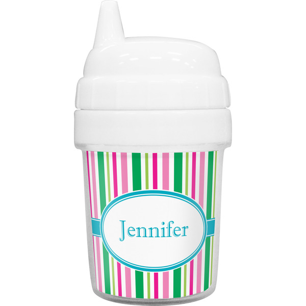 Custom Grosgrain Stripe Baby Sippy Cup (Personalized)