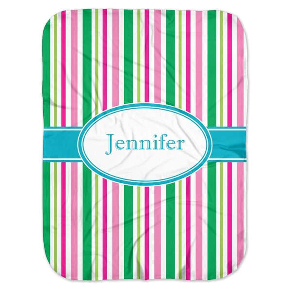 Custom Grosgrain Stripe Baby Swaddling Blanket (Personalized)