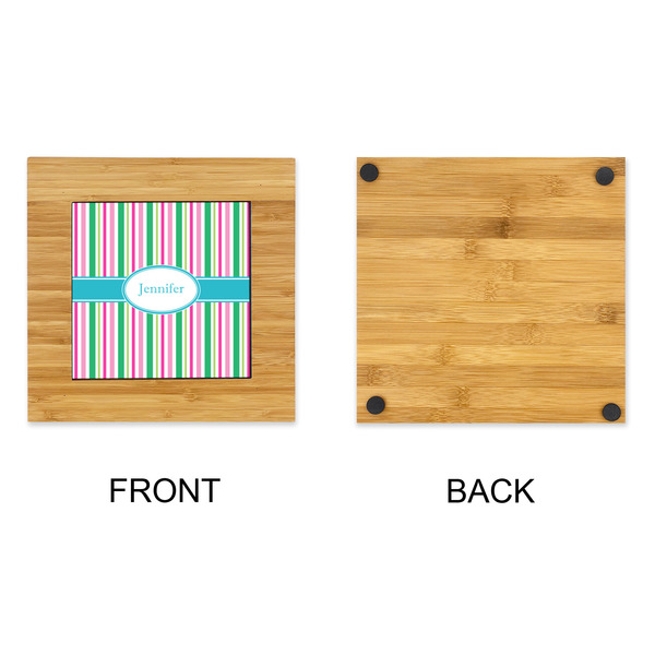 Grosgrain Stripe Bamboo Trivet with 6" Tile - APPROVAL