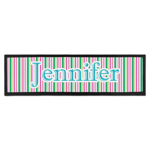 Custom Grosgrain Stripe Bar Mat (Personalized)