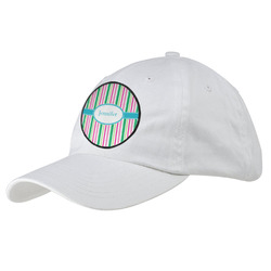 Grosgrain Stripe Baseball Cap - White (Personalized)