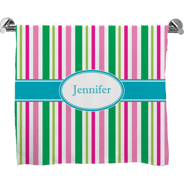Custom Grosgrain Stripe Bath Towel (Personalized)