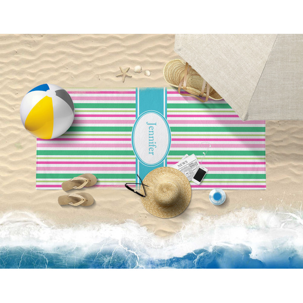 Grosgrain Stripe Beach Towel Lifestyle