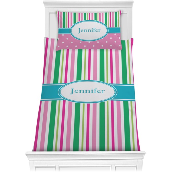 Custom Grosgrain Stripe Comforter Set - Twin (Personalized)
