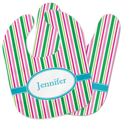 Grosgrain Stripe Baby Bib w/ Name or Text