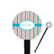 Grosgrain Stripe 7" Round Plastic Stir Sticks - Black - Single Sided (Personalized)