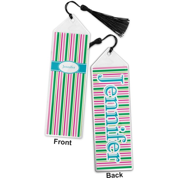 Grosgrain Stripe Bookmark with tassel - Front and Back
