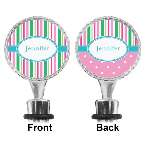 Grosgrain Stripe Bottle Stopper - Front and Back