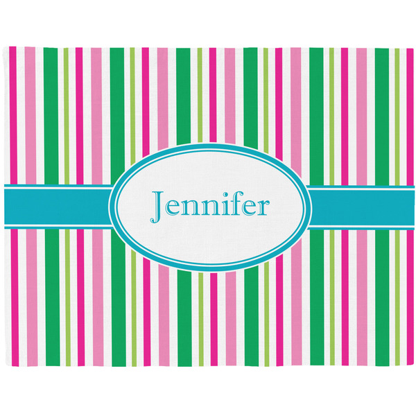 Custom Grosgrain Stripe Woven Fabric Placemat - Twill w/ Name or Text