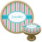 Grosgrain Stripe Cabinet Knob - Gold (Personalized)