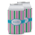 Grosgrain Stripe Can Cooler (12 oz) w/ Name or Text