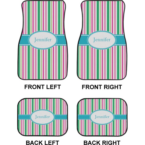 Grosgrain Stripe Car Floor Mats Set (2F + 2B)