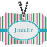 Grosgrain Stripe Rear View Mirror Ornament (Personalized)