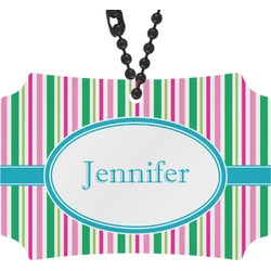 Grosgrain Stripe Rear View Mirror Ornament (Personalized)