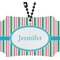 Grosgrain Stripe Rear View Mirror Ornament (Personalized)