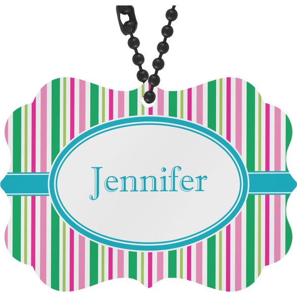 Custom Grosgrain Stripe Rear View Mirror Decor (Personalized)