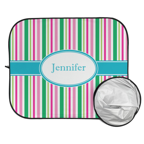 Grosgrain Stripe Car Sun Shades - FOLDED & UNFOLDED